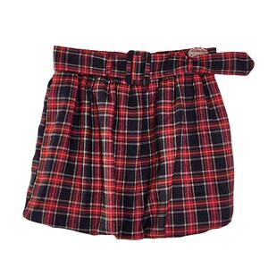 DAY + MOON Plaid Bubble Mini Skirt, Size Small
